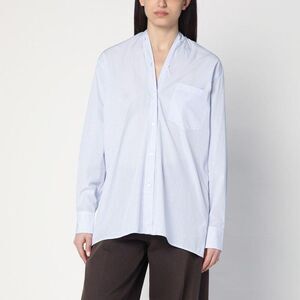 6397 Women's Band Collar Long Sleeve Shirt Women LIGHT BLUE Shirts